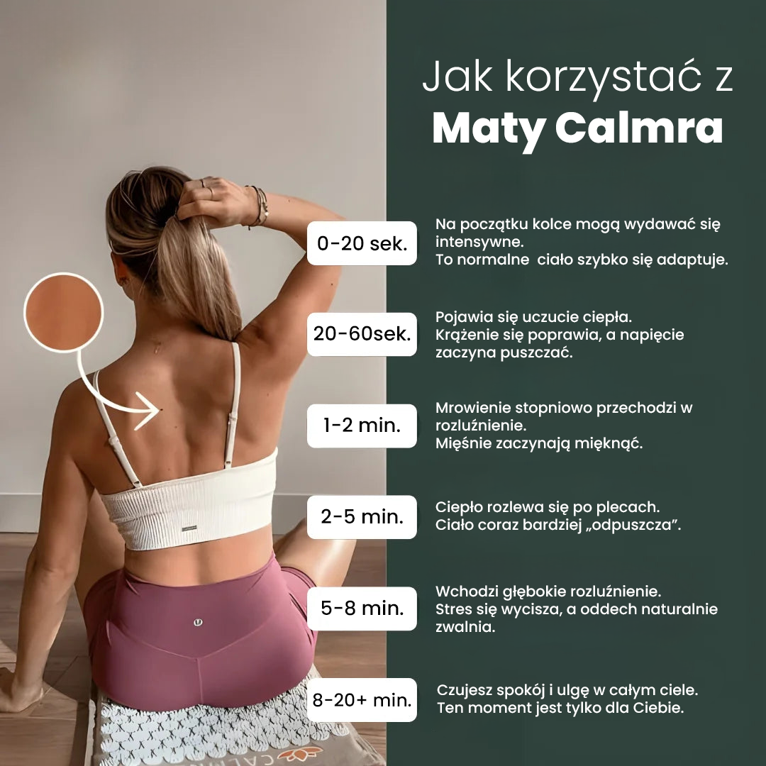 Calmra - Mata Do Akupresury | Ekologiczna, Relaksująca, Przenośna 70x40 cm